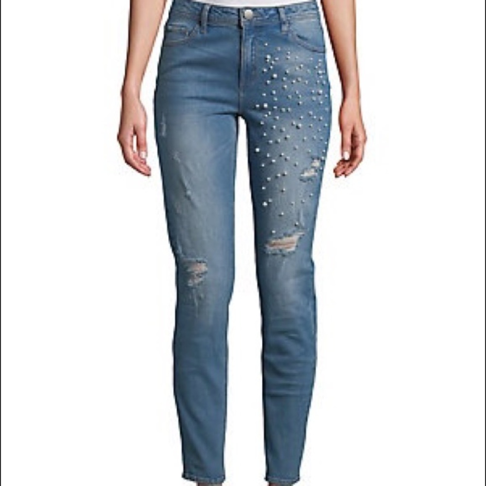 Design Lab distressed pearl jeans